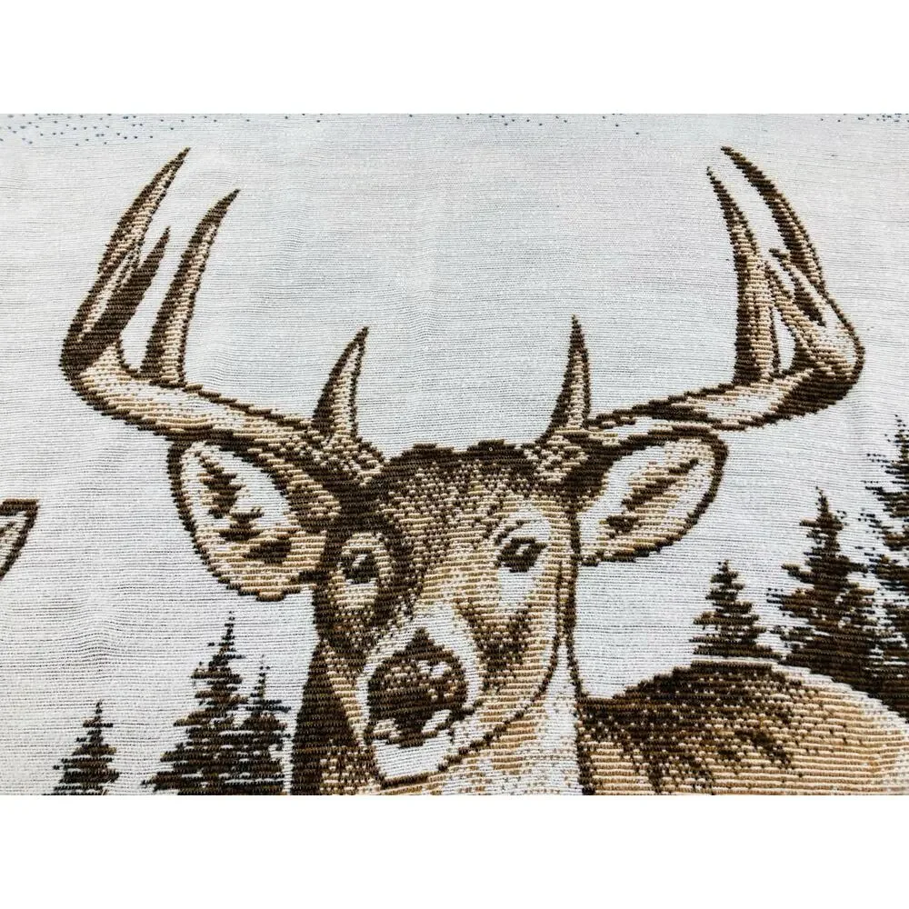 Biederlack Buck & Doe Deer Reversible Blanket USA Hunting J Hautman Throw Lodge